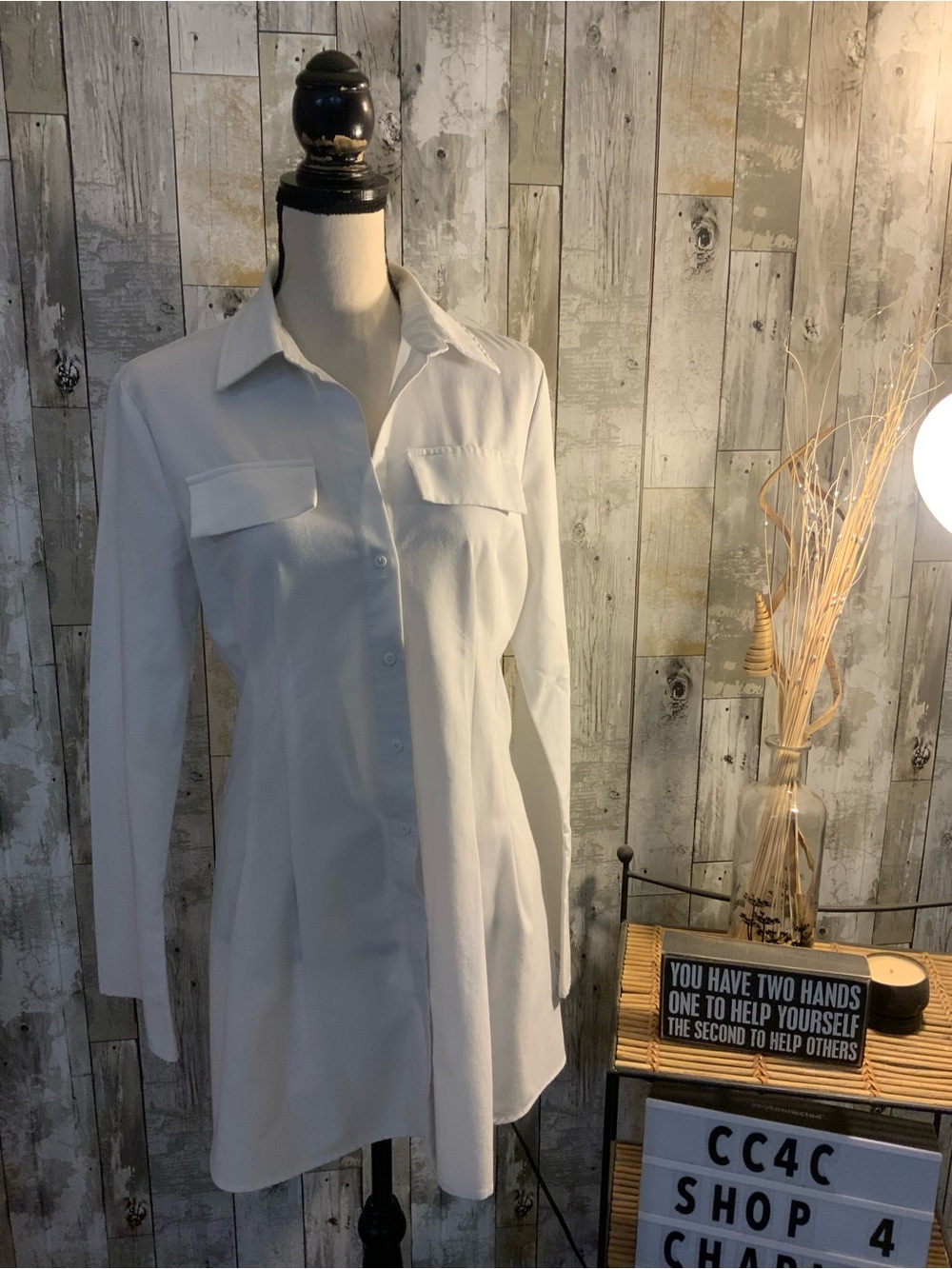 SHEIN White Button-Front Shirt